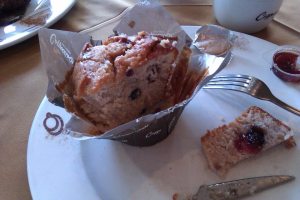 Blueberry muffin from Cappuchino's at The Grove.